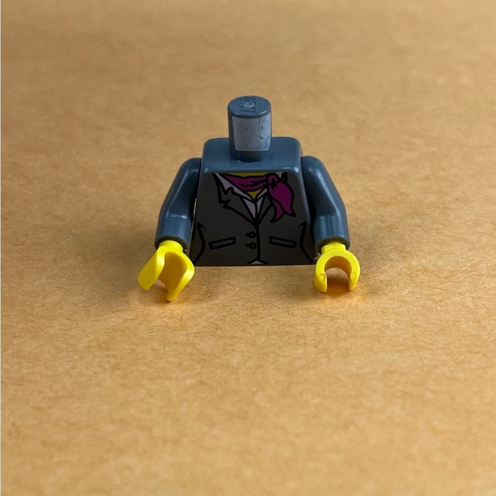 Lego Minifigure Suit Torso with Purple Hanker-chief 2”